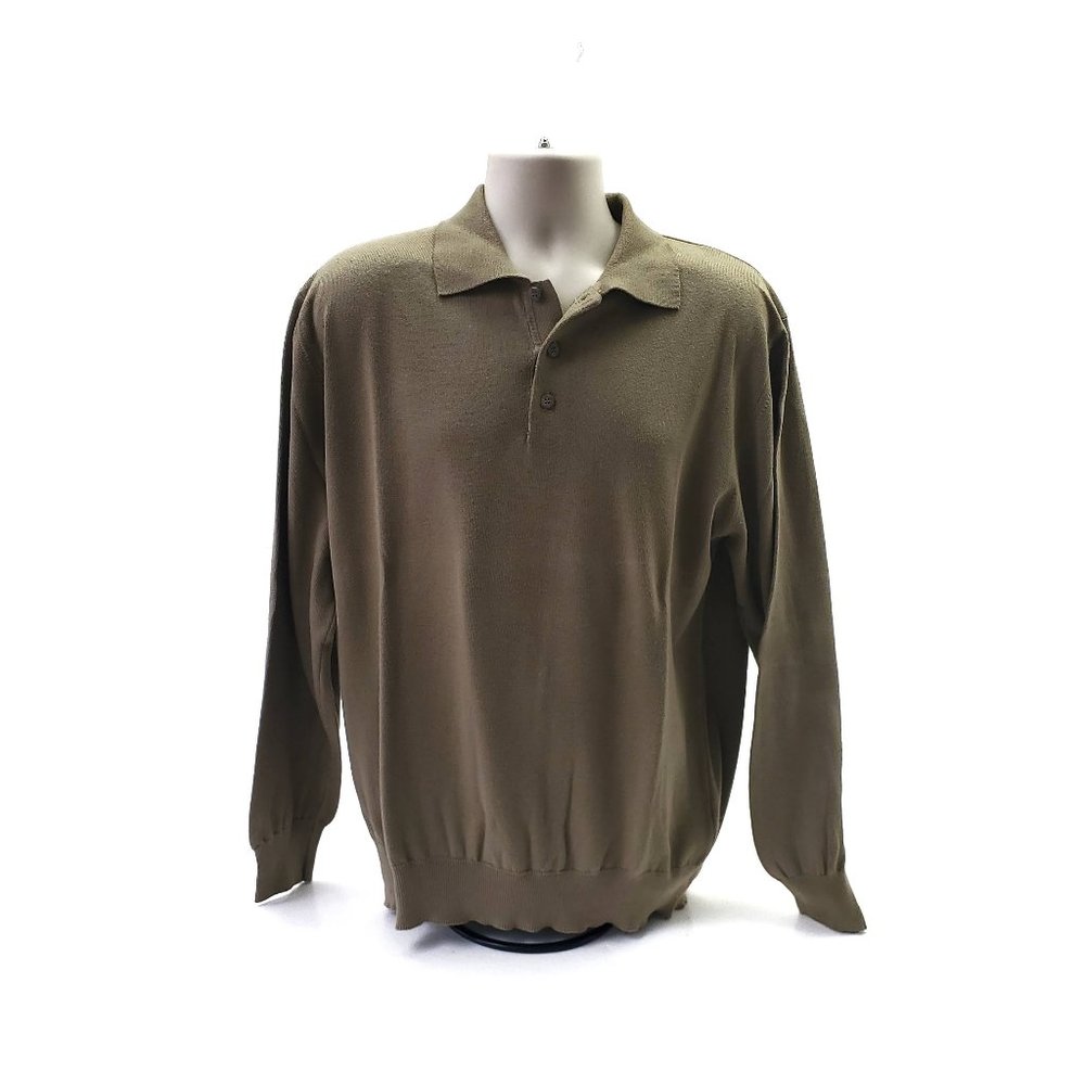 Preppy Golf Gran Sasso Cashmere Sweater Sage Green Men’s XL 54 Button Up Shirt